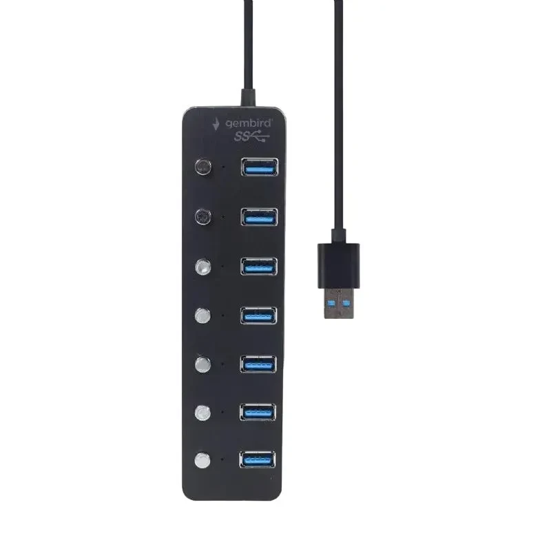 USB Hub Gembird UHB-U3P7P-01, Black 3
