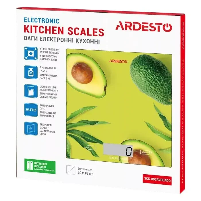 Electronic kitchen scales Ardesto SCK-893, Avocado 4