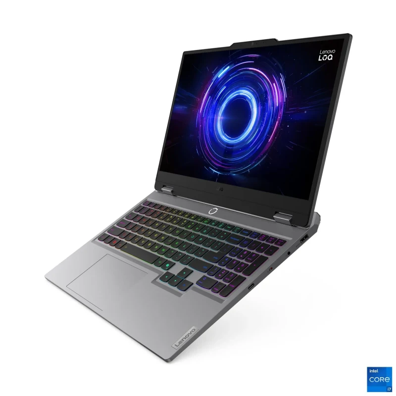 LENOVO LOQ 15IRX10, Luna Grey, AG IPS 15.6” FHD 300nits 144Hz (Intel Core i7-13645HX, 14x Core, up to 4.9GHz, 16GB DDR5 (1 slot free), 512GB M.2 2242 NVMe (1 slot free), NVIDIA GeForce RTX 5050 8GB (440 AI TOPS), Wi-Fi 6, RJ-45, 60Wh, 5.0MP Webcam, Backlit, EN/RU, 2.4kg, NoOS), AI Gaming, 83JE0189R 5