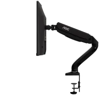 Arm for 1 monitors 13”-31.5” -  AOC AS110D0 Black, Desk Clamp/Grommet, Aluminum structure, Gas spring, Height adjustment, Max.Load: 2-9kg, Tilt: '-90°~+85°, Swivel:180°, Rotation:360°, Hidden cable management, VESA 75/100