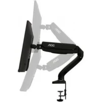 Arm for 1 monitors 13”-31.5” -  AOC AS110D0 Black, Desk Clamp/Grommet, Aluminum structure, Gas spring, Height adjustment, Max.Load: 2-9kg, Tilt: '-90°~+85°, Swivel:180°, Rotation:360°, Hidden cable management, VESA 75/100 3