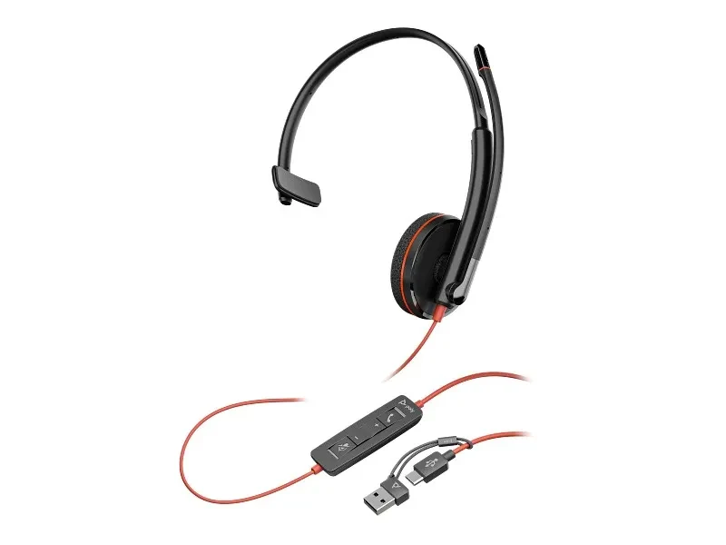 Casti monoaurale Poly Blackwire 3210 / +USB-C/A Adapter 4