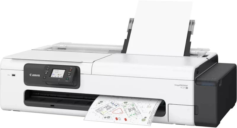 Plotter Canon image PROGRAF TC-21M (7058C003) 24”/A1/610mm, 2400x1200 dpi, 5pl, Scaner A4,  1GB, Net, Wi-Fi, Total : 4352 nozzles, 100p A4, 4 tank: Pigment PFl-050 (70ml), Maintenance Cartridge: MC-32, Print Head: PF-08, 968 x 545 x 395 mm, 32 kg. 2