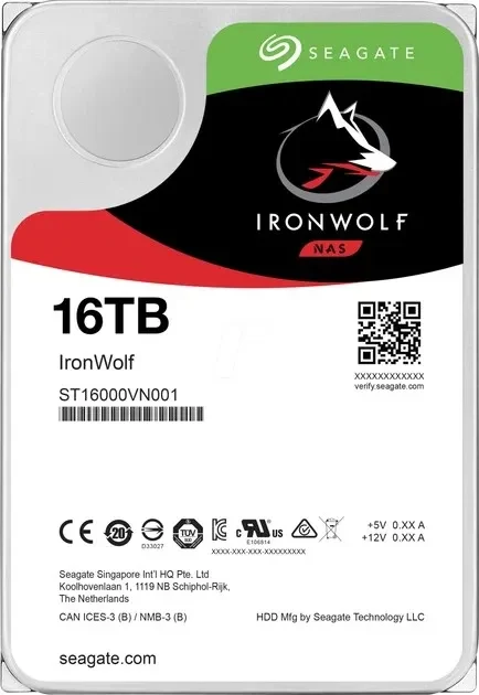 3.5” HDD  Seagate IronWolf ST16000VN001 / 16.0TB / 7200rpm / 256MB