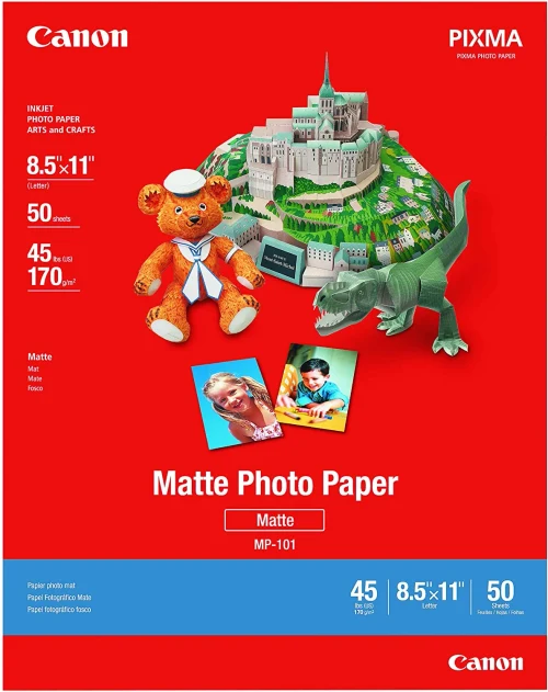 Paper Canon MP-101- Matte Photo Paper  A4, (210x297mm), 170 g/m2, 50 pages.