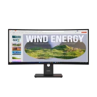 34.0” LENOVO VA LED ThinkVision T34WD-40 Curved Black (4ms, 4000:1, 300cd, 21:9, 3440x1440, 178°/178°, 120Hz Refresh Rate, HDMI, DisplayPort, USB-C (Data, Power, Video), USB Hub: USB-C + 3 x USB3.2, LAN (RJ-45), Curvature 1500R, Height Adjustment, VESA)
