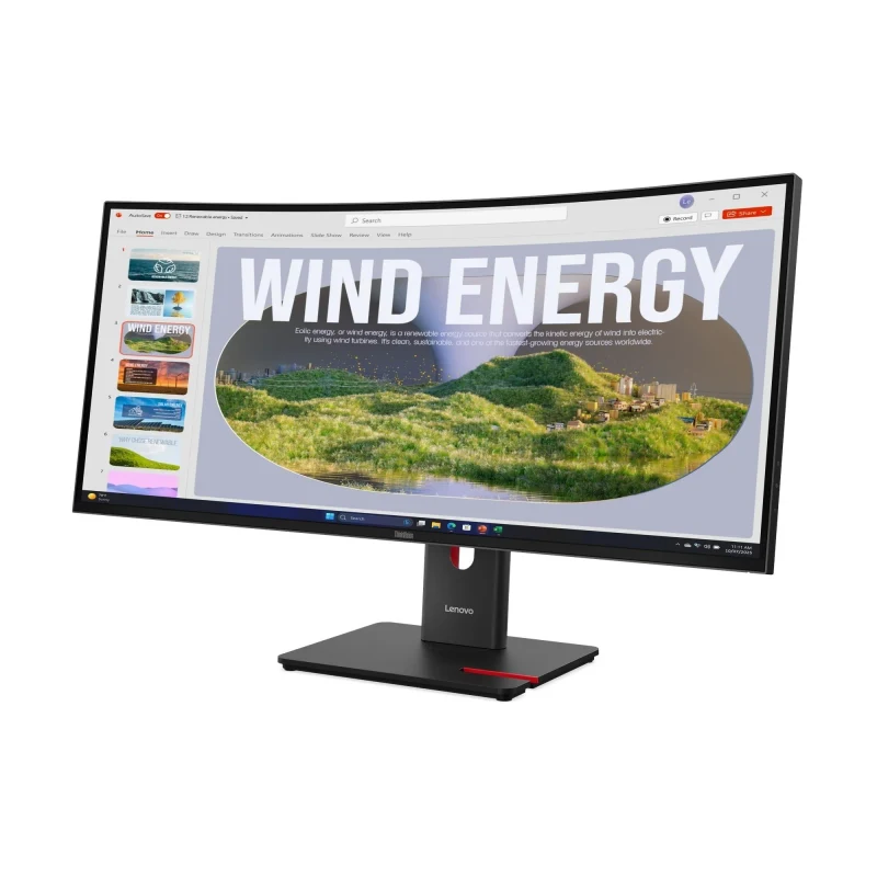 34.0” LENOVO VA LED ThinkVision T34WD-40 Curved Black (4ms, 4000:1, 300cd, 21:9, 3440x1440, 178°/178°, 120Hz Refresh Rate, HDMI, DisplayPort, USB-C (Data, Power, Video), USB Hub: USB-C + 3 x USB3.2, LAN (RJ-45), Curvature 1500R, Height Adjustment, VESA) 3