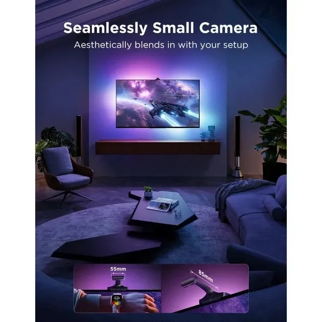 GOVEE RGBIC Envisual TV Backlight T3 Pro with Three Cameras (75”-85”) 8
