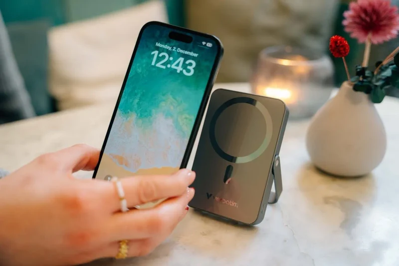 Power Bank Magnetica Wireless cu suport Verbatim Charge'n'Go / 10000 mAh / Gray 5