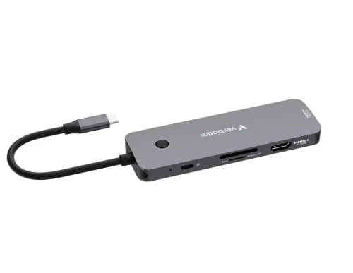 Adaptor Multiport 8-in-1 Verbatim CMH-08/ USB-С/ USB-A / HDMI/ SD/ microSD
