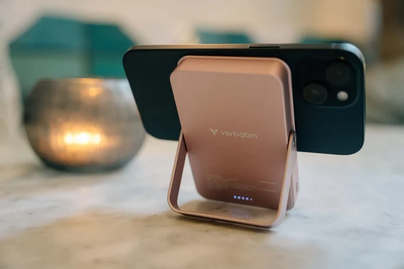 Power Bank Magnetic Wireless cu suport Charge'n'Go / 10000 mAh / Pink 4