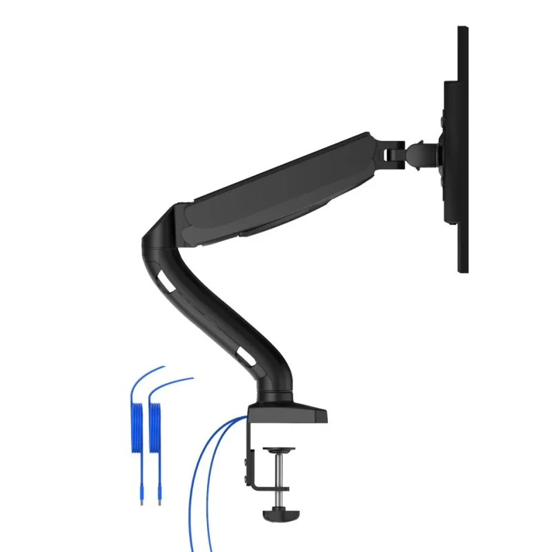 Arm for 1 monitors 13”-31.5” -  AOC AS110DX with integrated USB Hub, Black, USB Hub: USB-C + USB3.0, Desk Clamp/Grommet, Aluminum structure, Gas spring, Height adjustment, Max.Load: 2-9kg, Tilt: '-90°~+85°, Swivel:180°, Rotation:360°, Hidden cable management, VESA 75/100 4