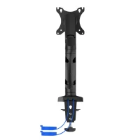 Arm for 1 monitors 13”-31.5” -  AOC AS110DX with integrated USB Hub, Black, USB Hub: USB-C + USB3.0, Desk Clamp/Grommet, Aluminum structure, Gas spring, Height adjustment, Max.Load: 2-9kg, Tilt: '-90°~+85°, Swivel:180°, Rotation:360°, Hidden cable management, VESA 75/100 7