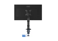 Arm for 1 monitors 13”-31.5” -  AOC AS110DX with integrated USB Hub, Black, USB Hub: USB-C + USB3.0, Desk Clamp/Grommet, Aluminum structure, Gas spring, Height adjustment, Max.Load: 2-9kg, Tilt: '-90°~+85°, Swivel:180°, Rotation:360°, Hidden cable management, VESA 75/100