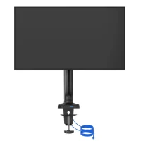 Arm for 1 monitors 13”-31.5” -  AOC AS110DX with integrated USB Hub, Black, USB Hub: USB-C + USB3.0, Desk Clamp/Grommet, Aluminum structure, Gas spring, Height adjustment, Max.Load: 2-9kg, Tilt: '-90°~+85°, Swivel:180°, Rotation:360°, Hidden cable management, VESA 75/100 3