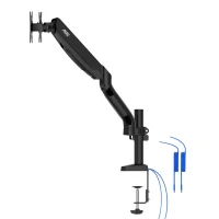 Arm for 2 monitors 13”-31.5” -  AOC AD110DX with integrated USB Hub, Black, USB Hub: USB-C + USB3.0, Desk Clamp/Grommet, Aluminum structure, Gas spring, Height adjustment, Max.Load: 2-9kg, Tilt: '-90°~+85°, Swivel:180°, Rotation: 360°, Hidden cable management, VESA 75/100 6