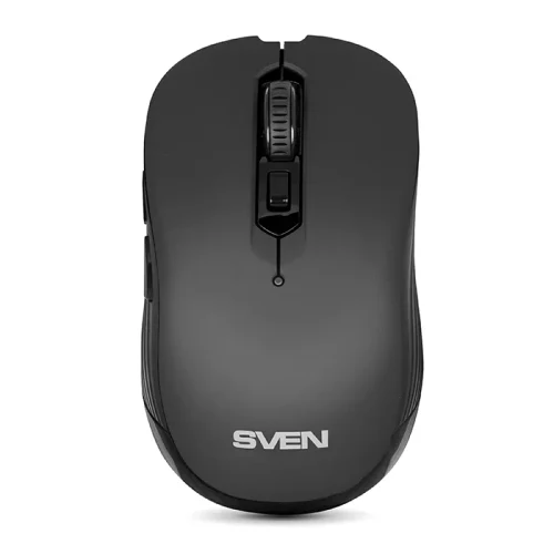 SVEN RX-560SW Wireless, Optical Mouse, 2.4GHz, Nano Receiver, 800/1200/1600dpi, 5+1(scroll wheel) Silent buttons, Switching DPI modes, Rubber scroll wheel, Black