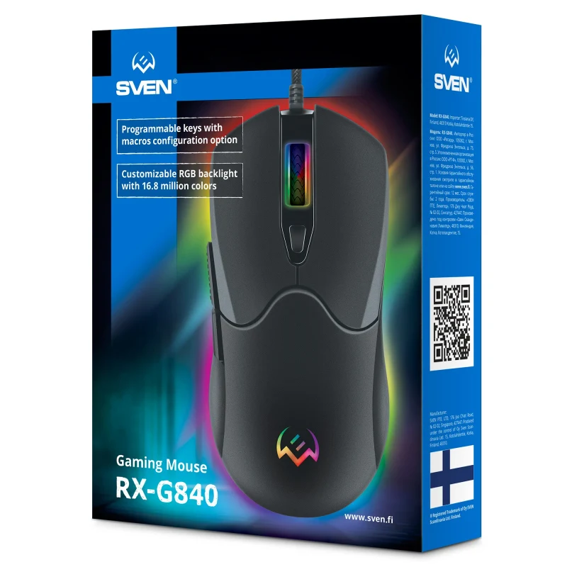Mouse Gaming SVEN RX-G840 / 7200 dpi / USB / Black 9