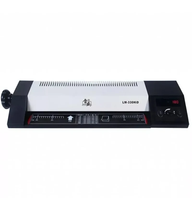 Qsmile LM330iDX A3, Black, Rollers: 2(hot shoe), Reverse, Input width: 330 mm,Speed: 55 cm/min, Min Film thickness: 160(2*80) microns, Max. film thickness: 250(2*125) microns, Min Film size: Credit card size (54*86 mm), Max. Paper size: A3, Max. lam. thickness: 1 mm 2