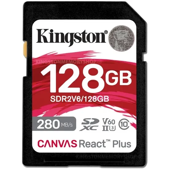 Card de memorie SD 128GB V60 Kingston Canvas React Plus, 280MB/s, UHS-II 2