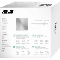 External  Slim DVD-RW Drive ASUS ZenDrive U9M "SDRW-08U9M-U", Silver, (USB2.0), 13.9mm Ultraslim, US 3