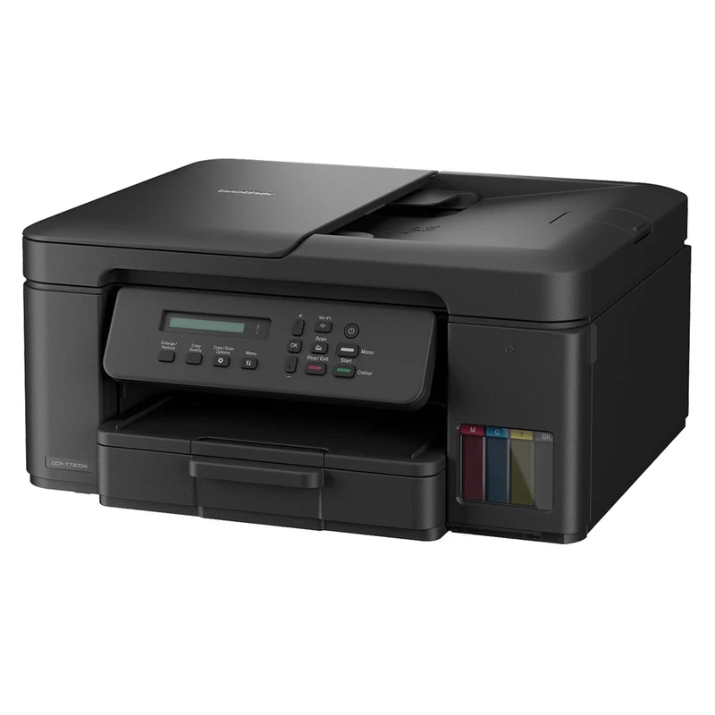 MFP Brother DCP-T730DW Ink Tank, A4, 16/15.5 ipm, Duplex, ADF, Wi-Fi, USB 2.0, Ink starter 15000/5000 pag. Ink Tank: BTD100BK/C/M/Y 2